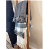 Image 2 : Wooden Ladder Blanket Rack With Three Throws
