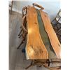 Image 10 : Live Edge Wood And Resin Dining Table Set With Four Chairs And Bench