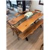 Image 17 : Live Edge Wood And Resin Dining Table Set With Four Chairs And Bench