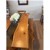 Image 3 : Live Edge Wood And Resin Dining Table Set With Four Chairs And Bench