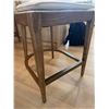 Image 3 : Wood and Cane Bar Stool With Upholstered Seat