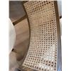 Image 5 : Wood and Cane Bar Stool With Upholstered Seat
