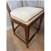 Image 3 : Wood and Cane Bar Stool with Beige Cushion