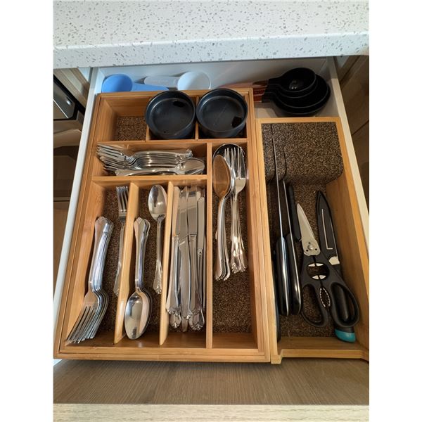 Cutlery Tray Set with Flatware, Knives, Scissors and Measuring Spoons