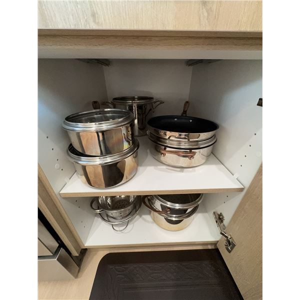 Stainless Steel Cookware Set with Lids and Colander
