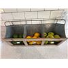 Image 2 : Metal and Wood 3-Section Wall-Mounted Produce Organizer