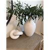 Image 1 : White Ceramic Jug Vase and Marble Knot Decor