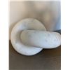Image 2 : White Ceramic Jug Vase and Marble Knot Decor