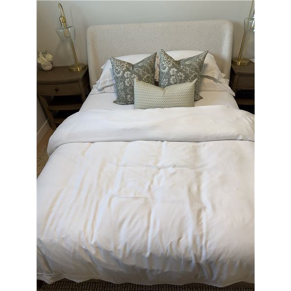 Queen Size Bed Frame With Headboard and Bedding Set