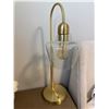 Image 1 : Brushed Gold Table Lamp with Clear Glass Shade