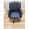 Image 1 : Modern Grey Faux Leather Swivel Office Chair with Casters
