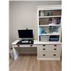 Image 2 : White Desk and Bookshelf Set With Drawers and Decorations