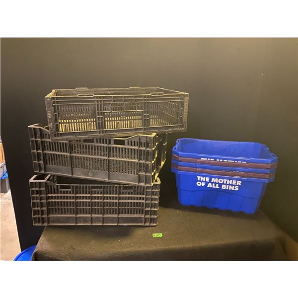 Lot of storage bins