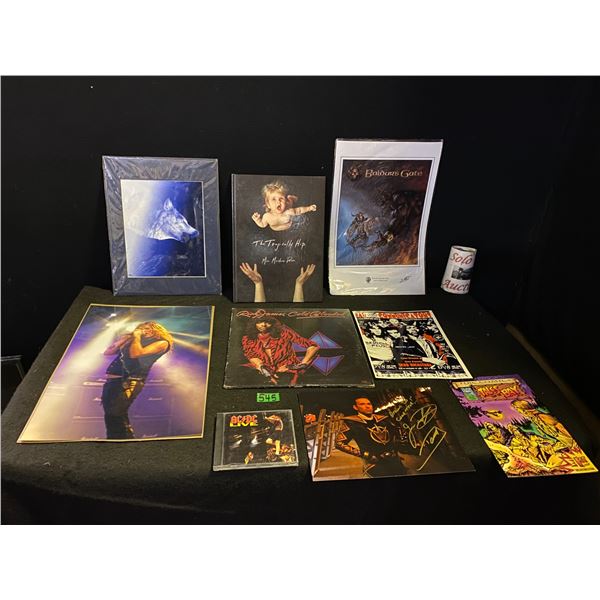 Assorted items including music CD, posters, comic book and more