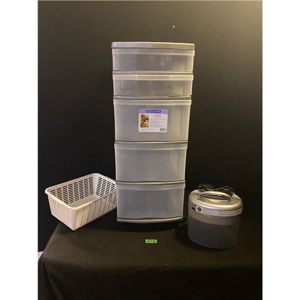 Storage bin with drawers and more
