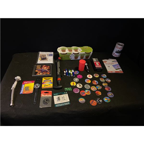 Pogs, fashion watch, garden pots and more
