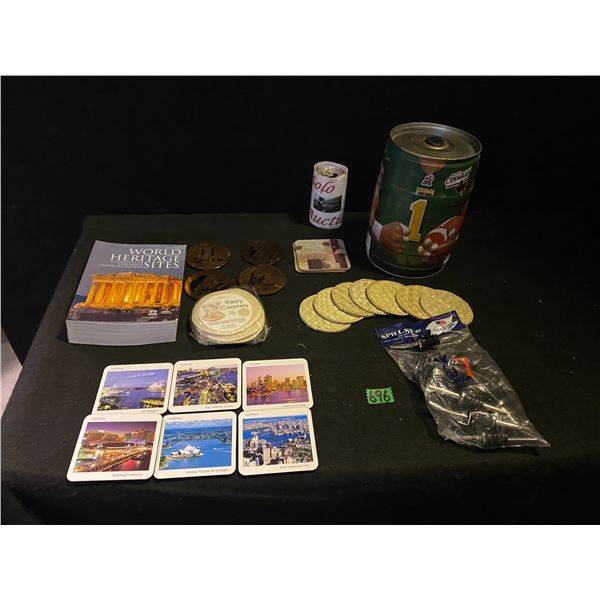 Molson Canadian collector's can, coasters and more