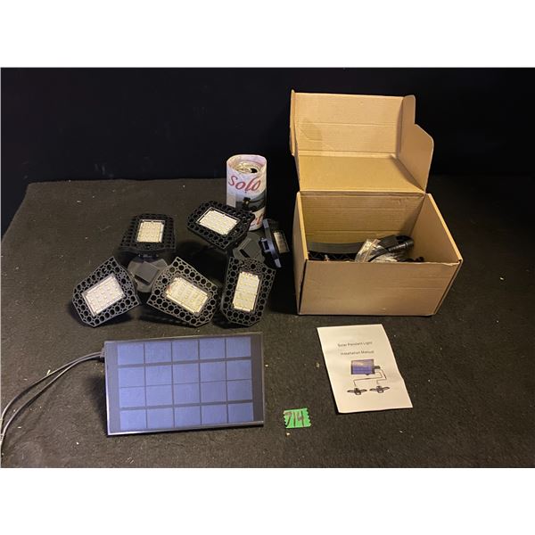 Solar powered compact camping LED lights