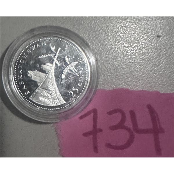 CDN 25 cent silver proof 1867-1992 Saskatchewan