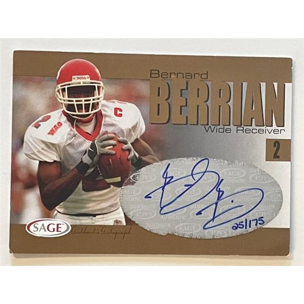 Bernard Berrian signed 2004 Sage Hit trading card
