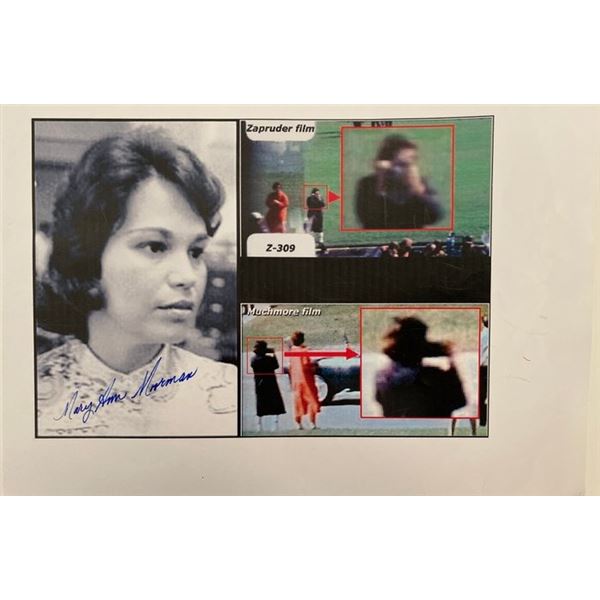 JFK Assassination Civilian Photographer Mary Ann Moorman signed photo