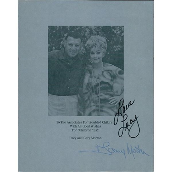 I Love Lucy Lucille Ball Gary Morton Signed Photo Page
