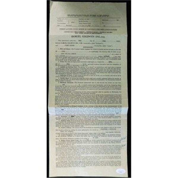 For Lady And The Cowboy Fuzzy Knight Signed Typed Contract JSA Authenticated