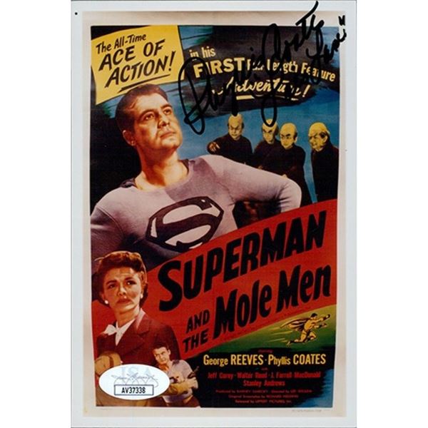 Adventures of Superman Phyllis Coates Signed 4x6 Glossy Photo JSA Authenticated