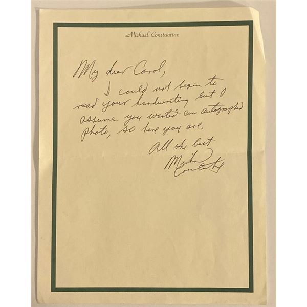 My Big fat Greek Wedding Michael Constantine signed letter