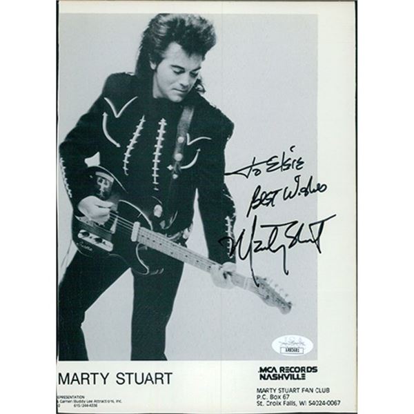 Country Singer Marty Stuart  Signed Cut 7x10 Cardstock Photo JSA Authenticated