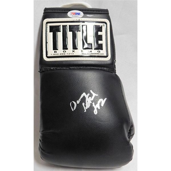 Danny Little Red Lopez Signed Black Title Boxing Glove