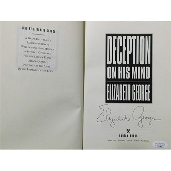 Deception On His Mind Elizabeth George Signed  1st Edition Book JSA Authenticated