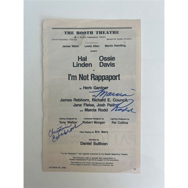 I'm Not Rappaport cast signed print