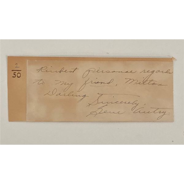 Loaded Pistol Gene Autry signed note