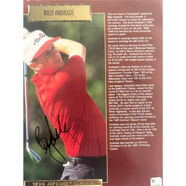 Billy Andrade signed 1996 JC Penney Classic LPGA profile