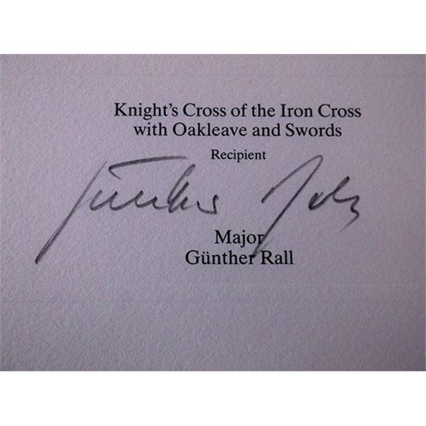 Gunther Rall Signed Photograph