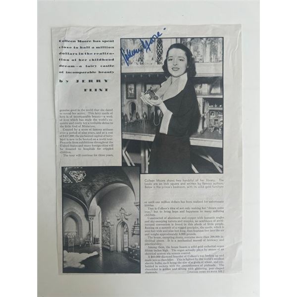 Colleen Moore signed vintage magazine page