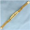Image 3 : Designer 3ct Square Emerald and Round Diamond Bracelet in 18k Yellow Gold