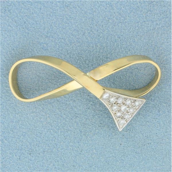 Diamond Infinity Slide or Pendant in 14K Yellow Gold