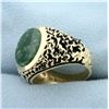 Image 2 : Vintage Jade Statement Ring in 14K Yellow Gold
