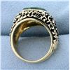 Image 3 : Vintage Jade Statement Ring in 14K Yellow Gold