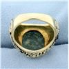 Image 4 : Vintage Jade Statement Ring in 14K Yellow Gold