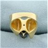 Image 4 : Modern Design Diamond Cluster Ring in 14K Yellow Gold