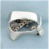 Image 4 : Diamond Abstract Modernist Design Ring In 18k White Gold