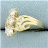 Image 2 : Designer Three Stone Diamond Wedding or Anniversary Ring in 14K Yellow Gold