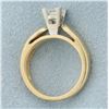 Image 3 : Solitaire Princess Diamond Engagement Ring in 14K Yellow Gold
