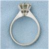 Image 3 : Solitaire Champagne Diamond Engagement Ring in 14K White Gold