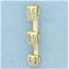 Image 2 : Three Stone Pear Diamond Pendant in 14k Yellow Gold