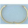 Image 3 : Wave Design Hinged Bangle Bracelet in 14k Yellow Gold
