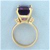 Image 3 : 12ct Amethyst and Diamond Statement Ring in 14k Yellow Gold